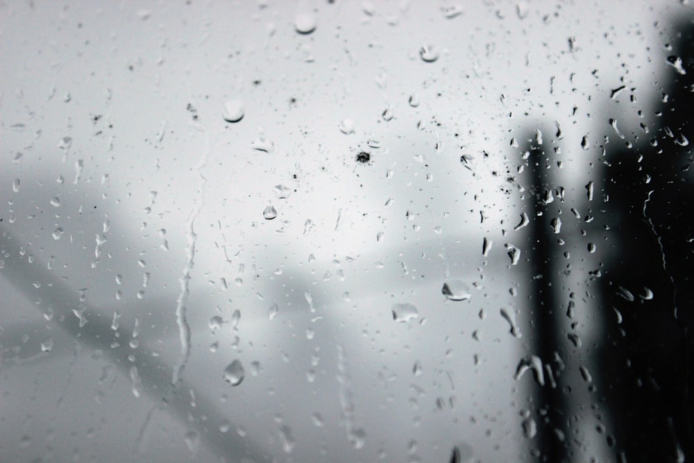 clear glass window with water droplets