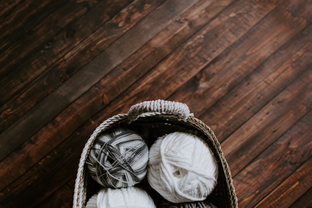 basket of ball yarns