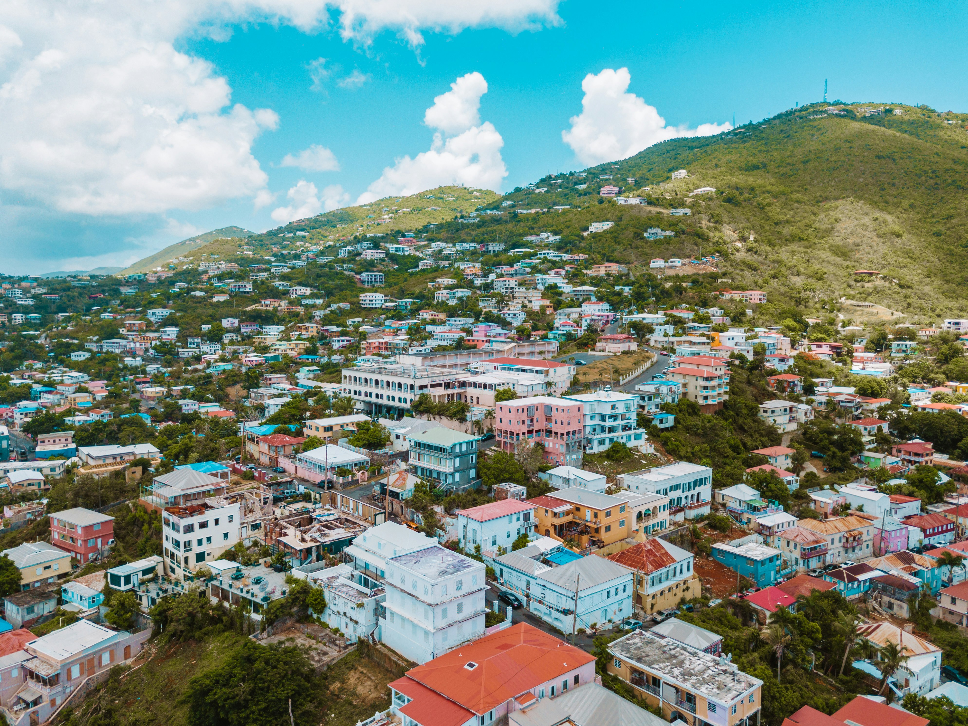 top view of village during daytime