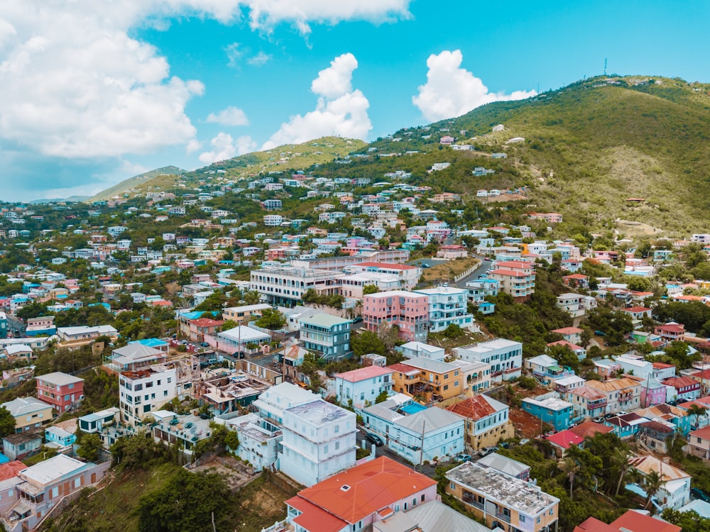 top view of village during daytime