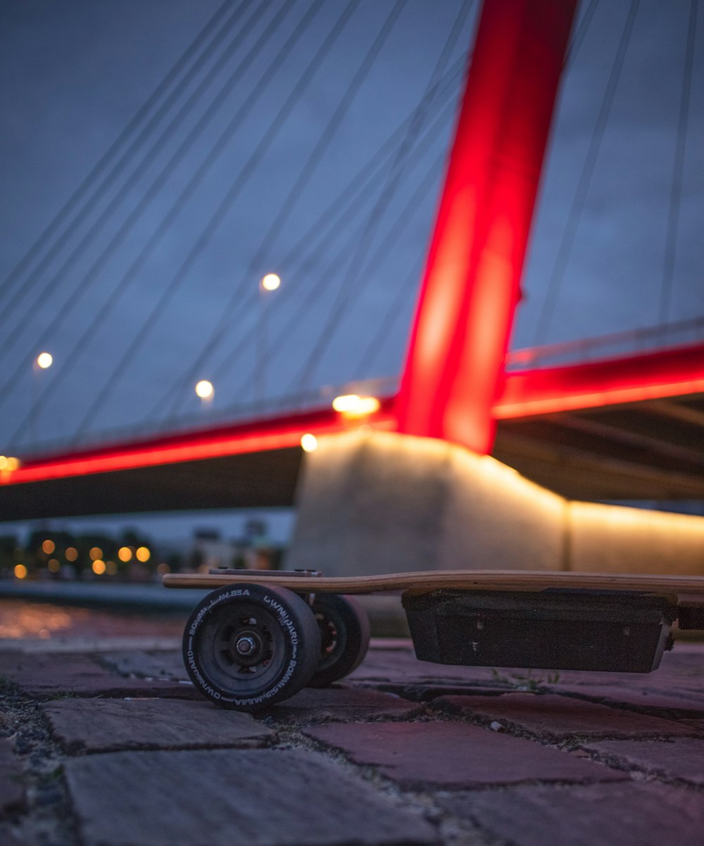 shallow focus photography of longboard