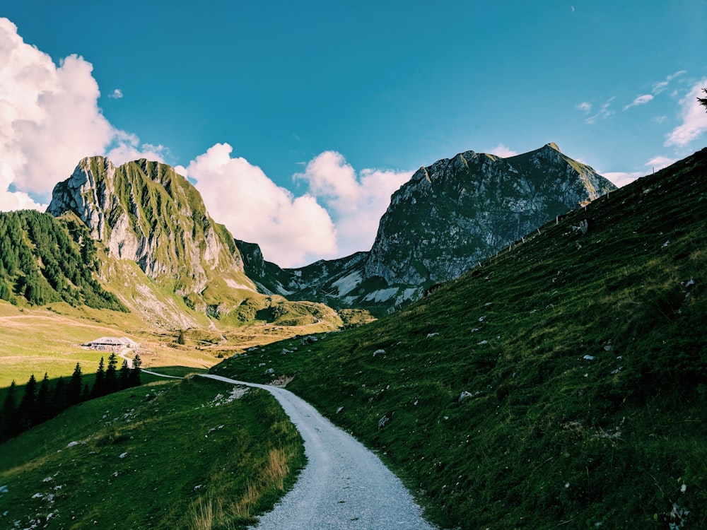 landscape photography of green mountains