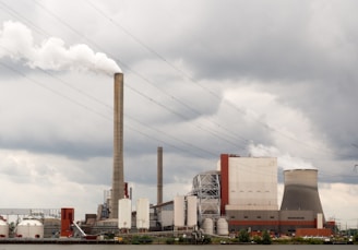 nuclear power plant under cloudy sky