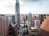 high-angle photography of highrise building