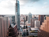high-angle photography of highrise building