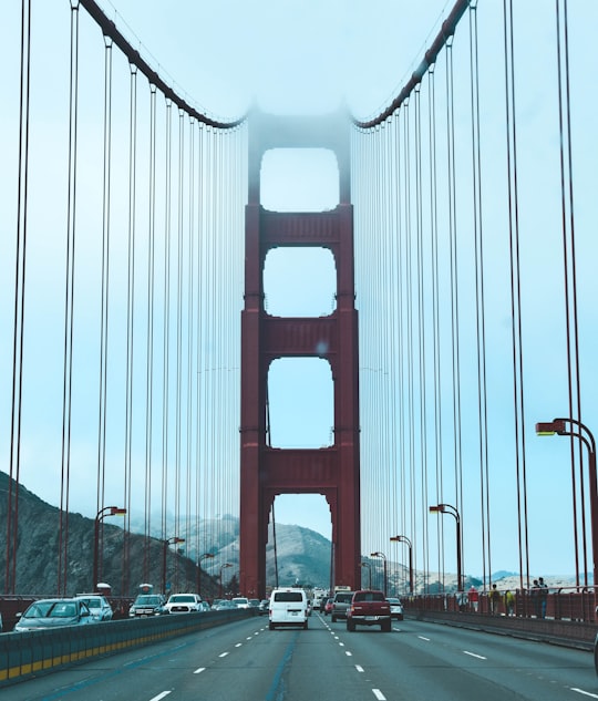 view of Golden Gate Bridge, California on road in Golden Gate Bridge United States