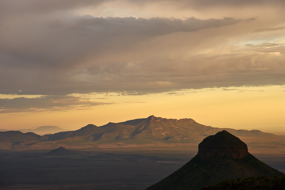 landscape photo of brown mountain