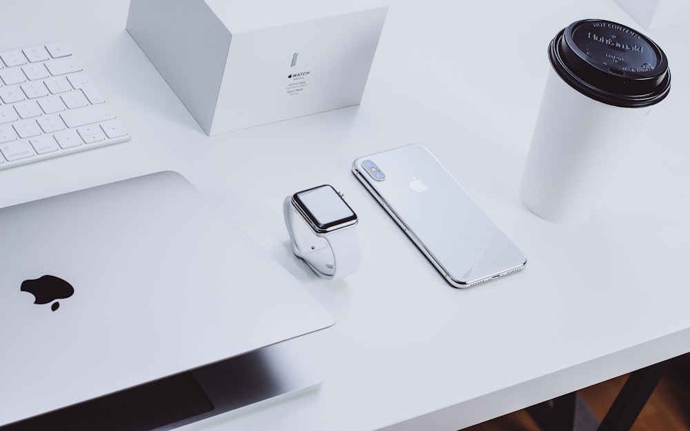 Apple products on table