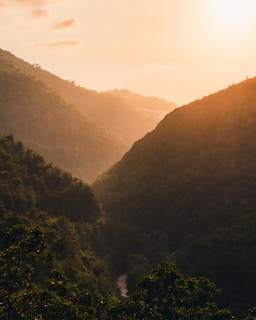 sunset over mountains