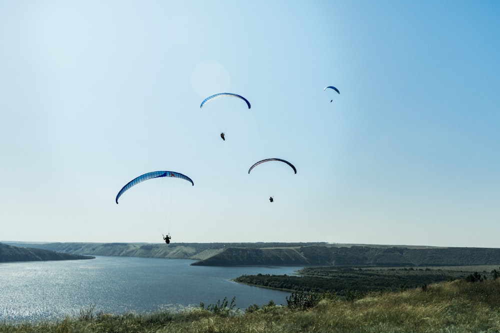 paragliding above water