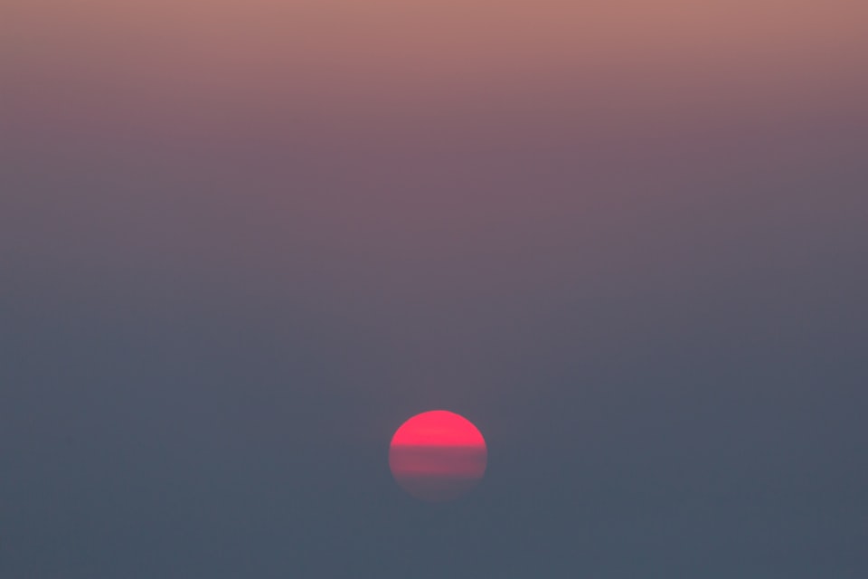 a hazy sunset