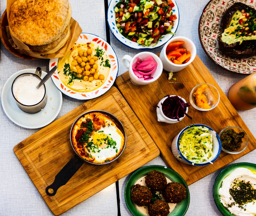 assorted foods on table