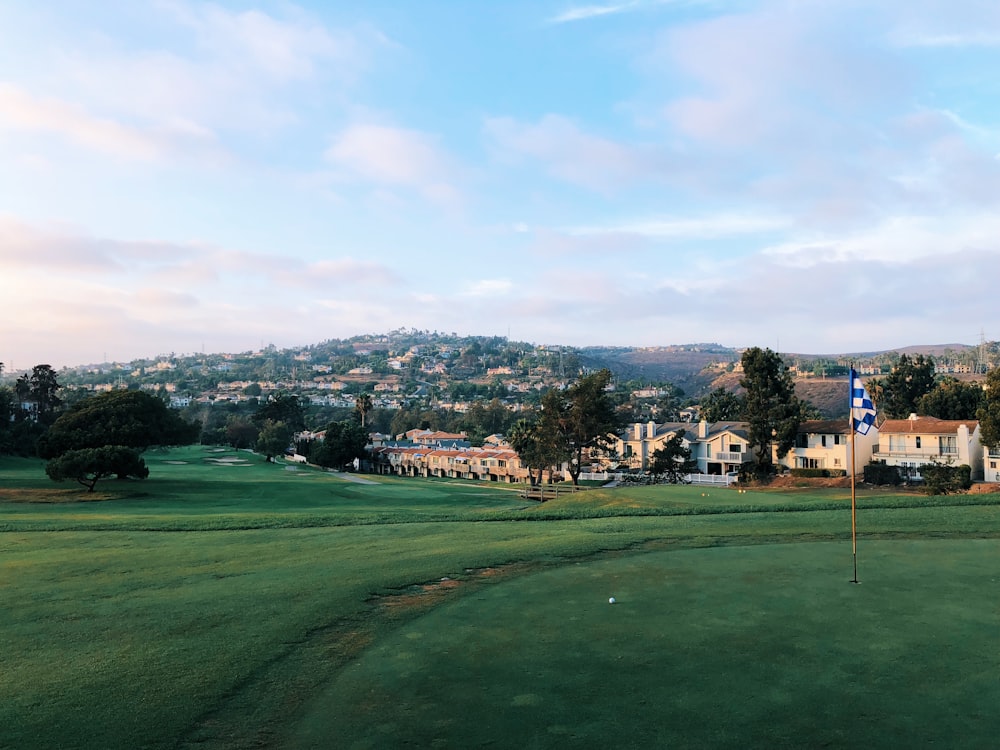 landscape photography of golf field