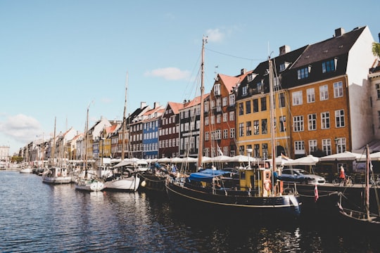 boats and old houses in the harbor of Hoorn, Netherlands in Mindeankeret Denmark