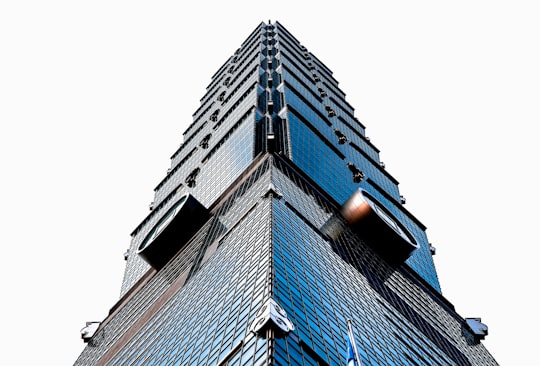 worm's-eye-view of glass building in Taipei 101 Observatory Taiwan