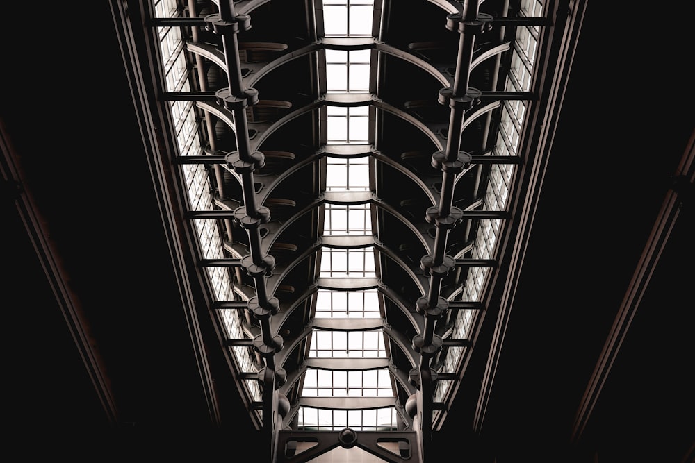 low angle photography of building's ceiling