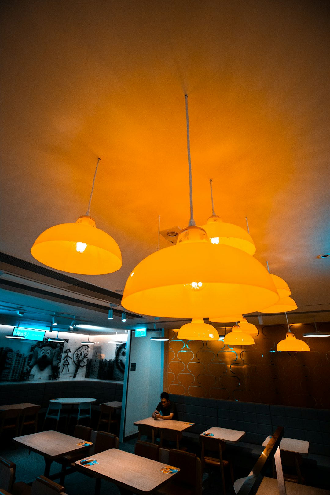 turned-on pendant lamps