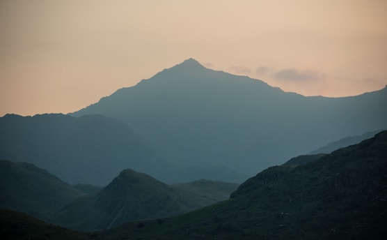 silhouette of mountain ranges