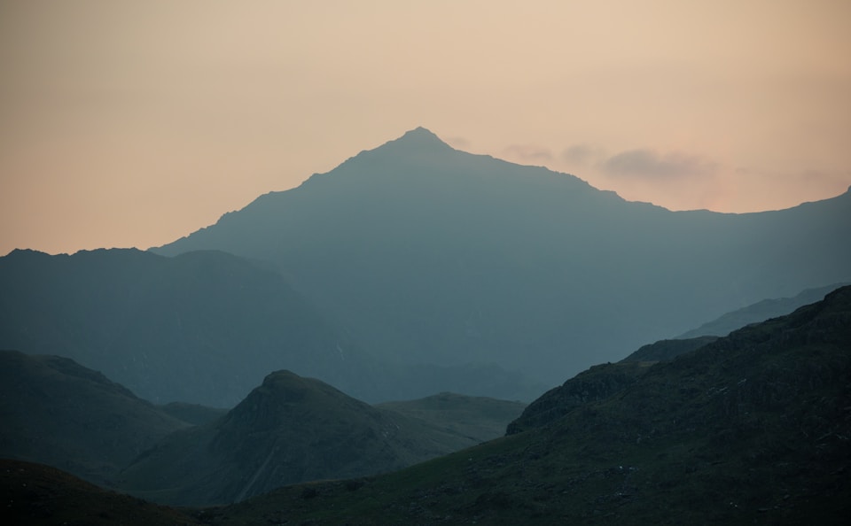 silhouette of mountain ranges