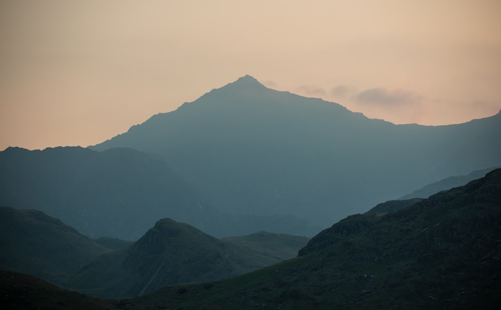 silhouette of mountain ranges