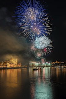 photo of fireworks above body of water
