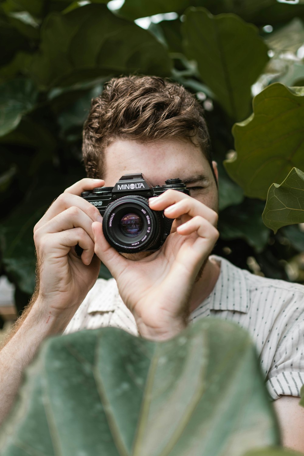 portrait photography of man