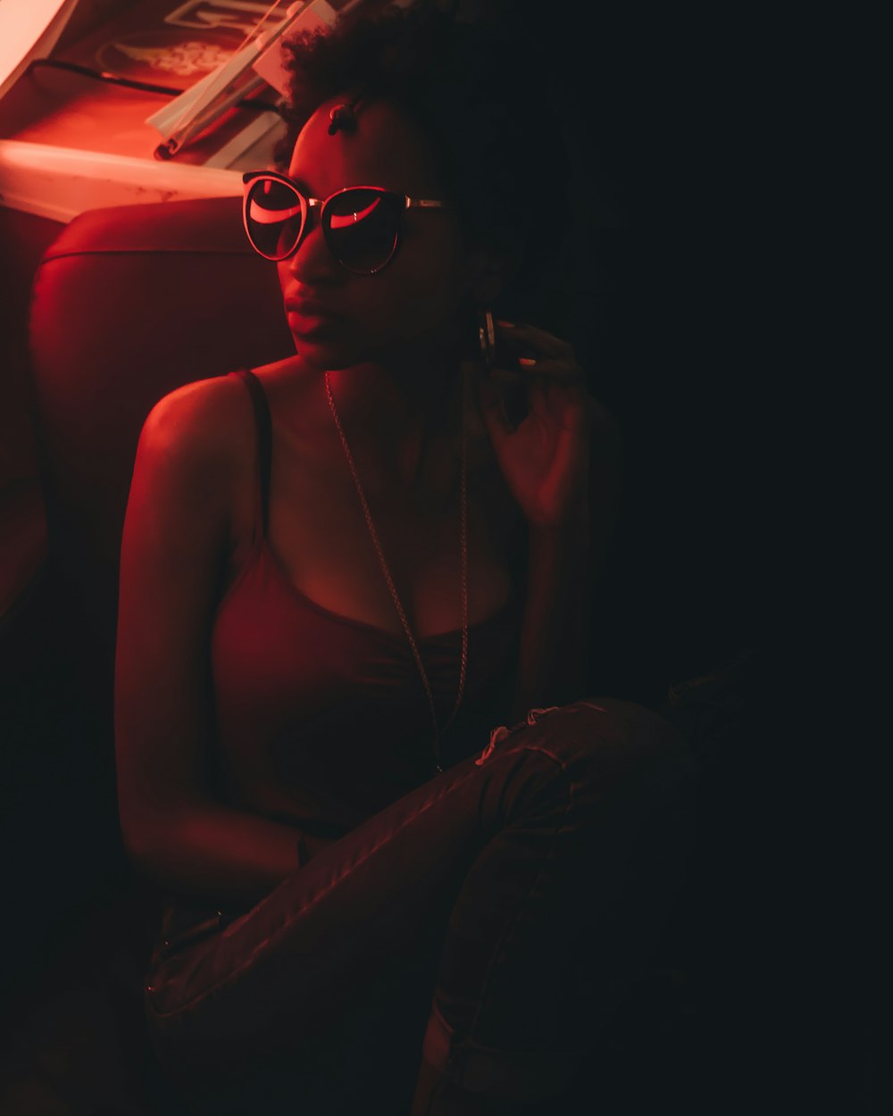 woman sitting on chair