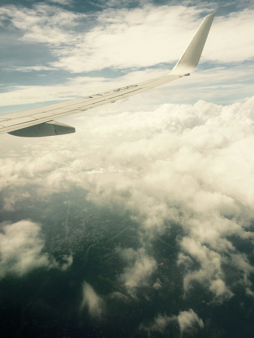 aerial view of land from an aircraft in sky