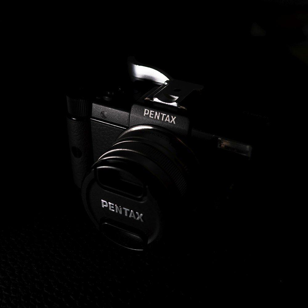 black Pentax camera