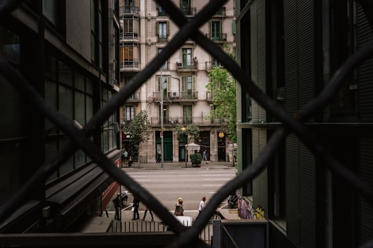 two person walking on road during daytime in Casa Batlló Spain