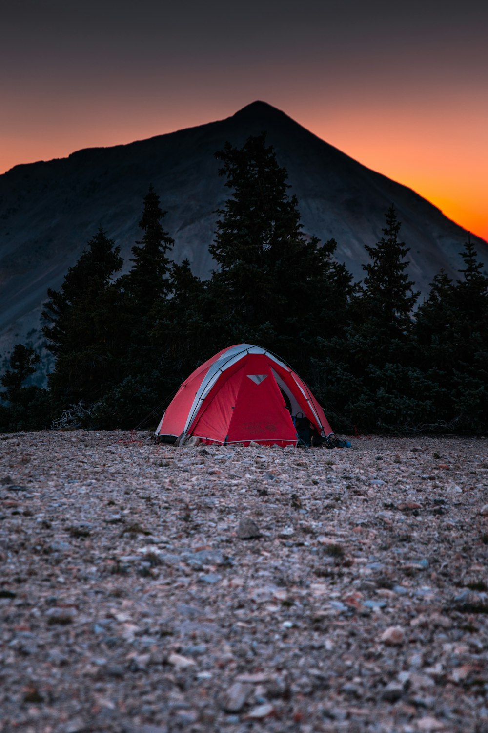 red and gray done tent near tree