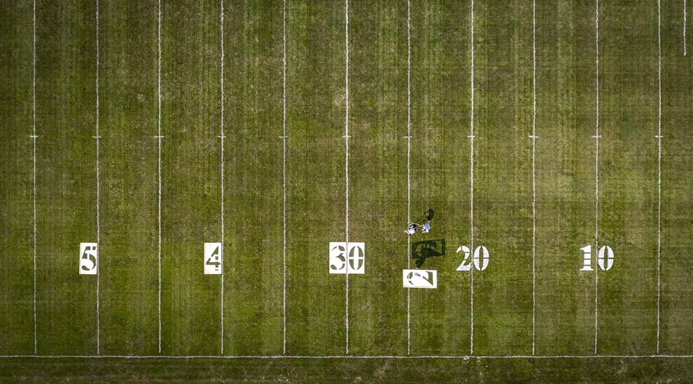 Foto aérea de un campo de fútbol