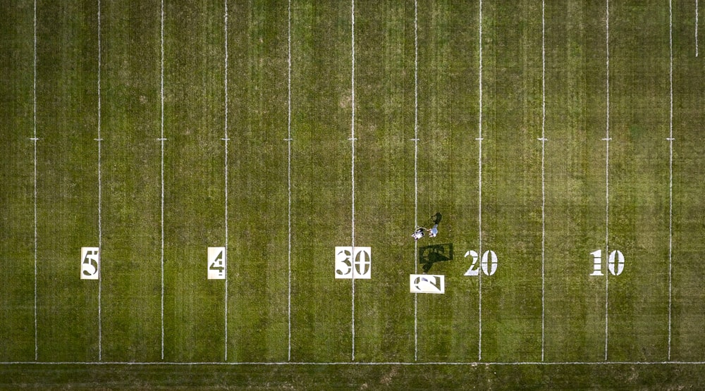 aerial photo of football field