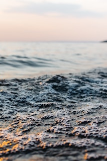 ocean waves in shallow focus shot