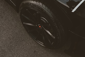 car wheel on road