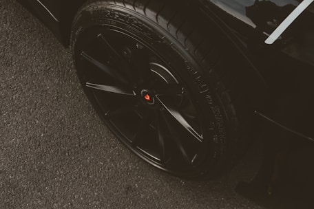 car wheel on road