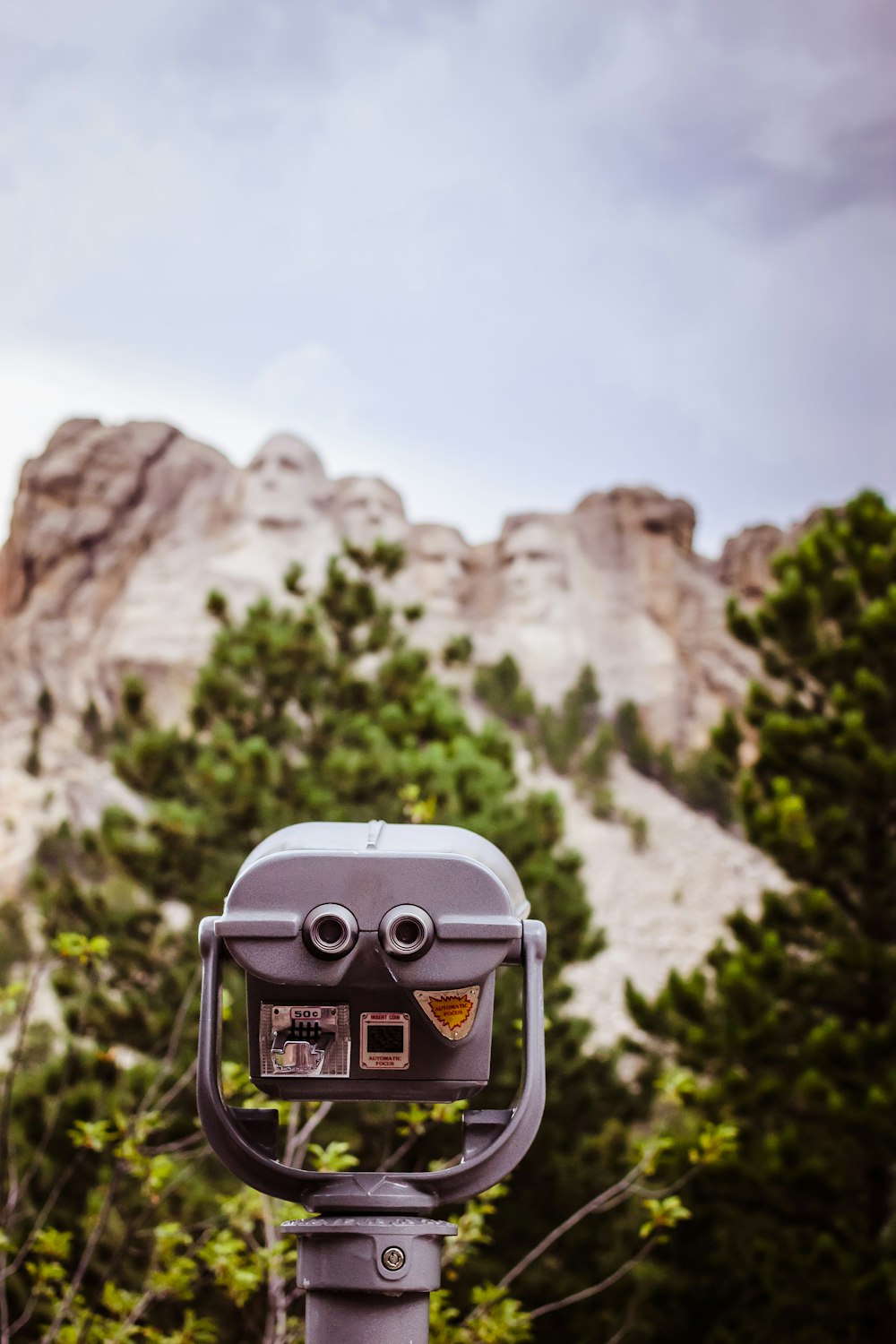 Photographie à mise au point peu profonde du mont Rushmore