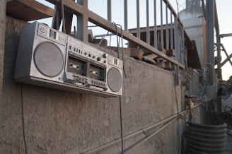 A gritty urban street scene with graffiti art and a boombox, capturing raw street wisdom vibes.