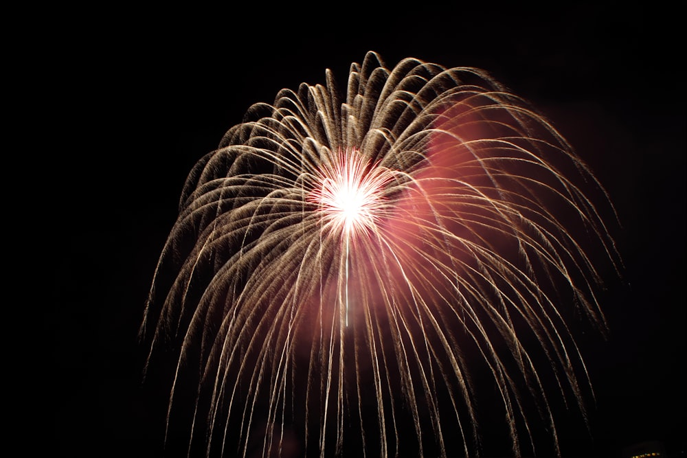 yellow and red fireworks