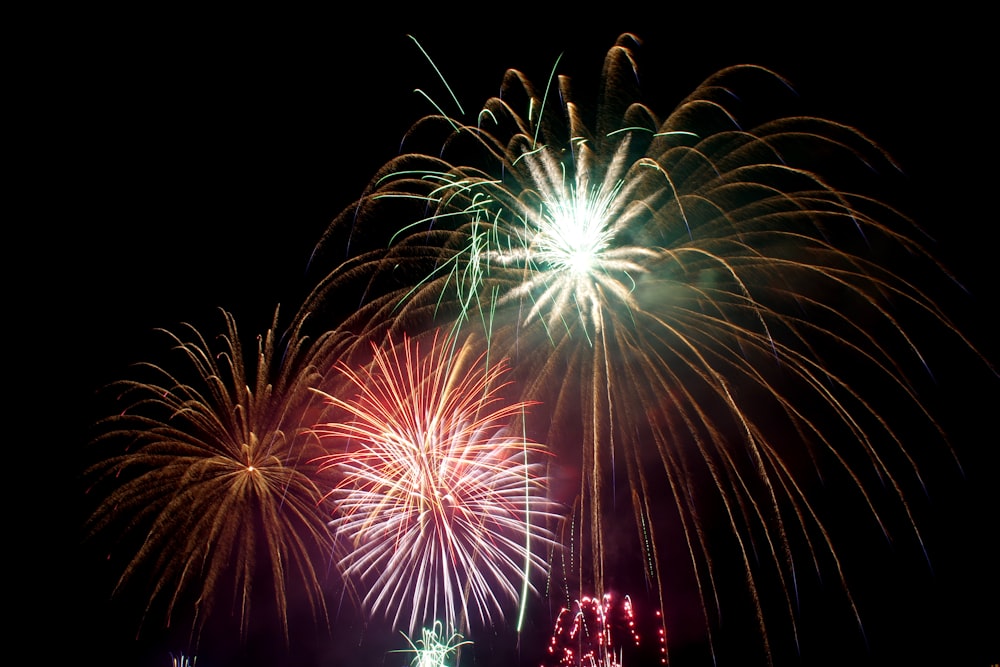assorted-color fireworks during nighttime
