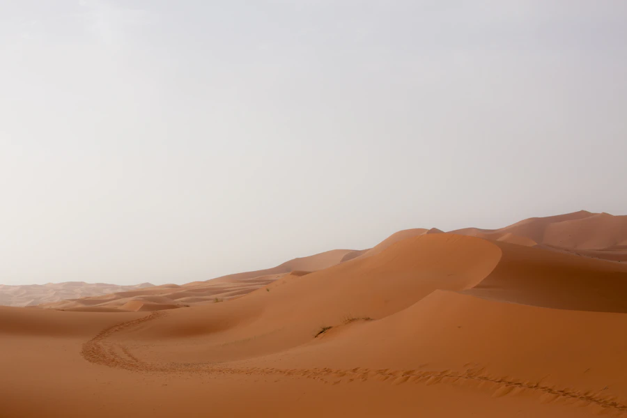Moroccan Sahara golden sand dunes aerial view Merzouga