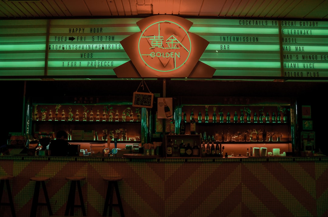Golden beverage bar,