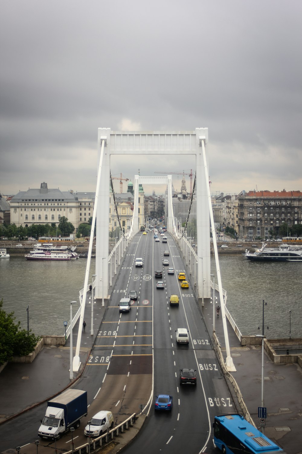 cars on bridge