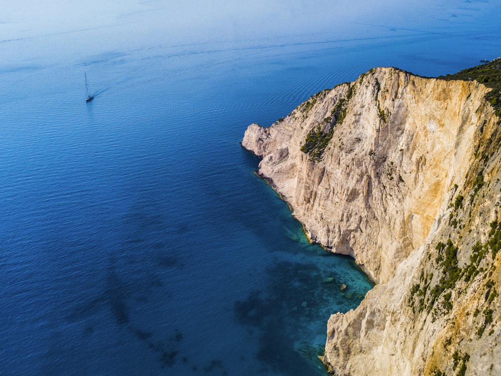 bird's eye photography of island surrounded by water