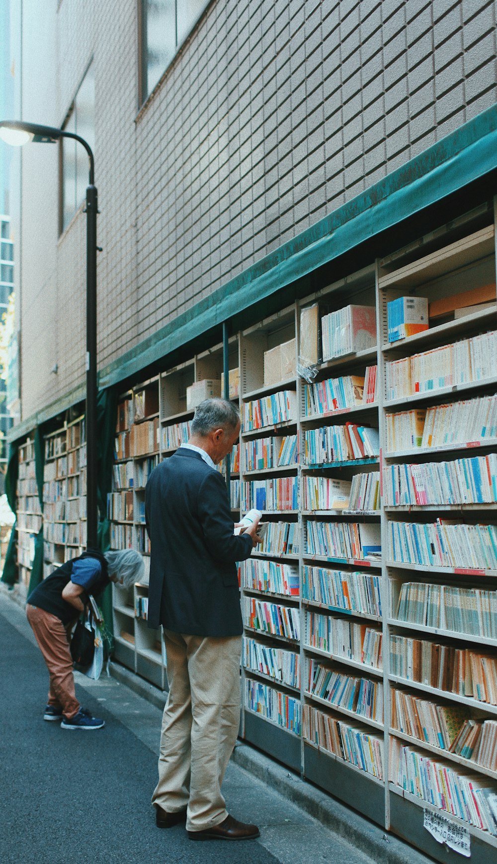 man reading book