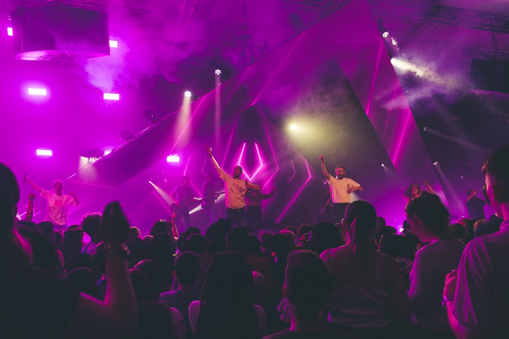 men performing on stage