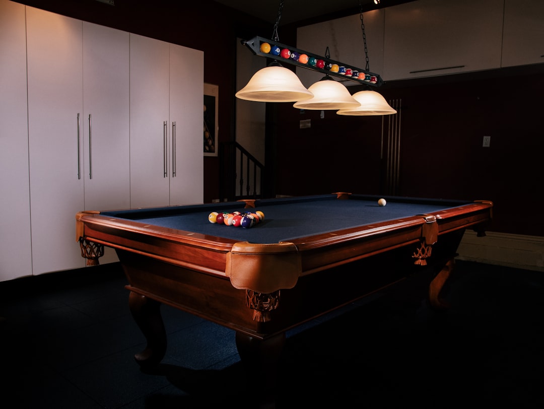 billiard ball on table,