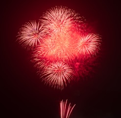 red fireworks at night