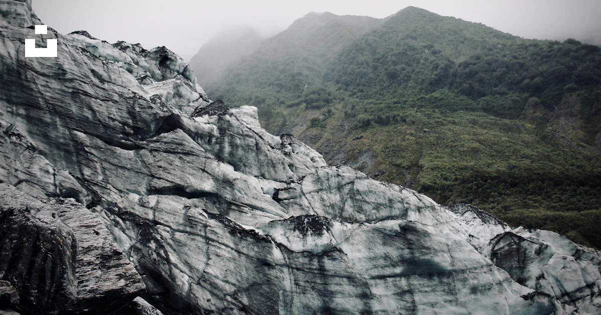 Gray rock mountain under white sky photo – Free Fox glacier Image on ...