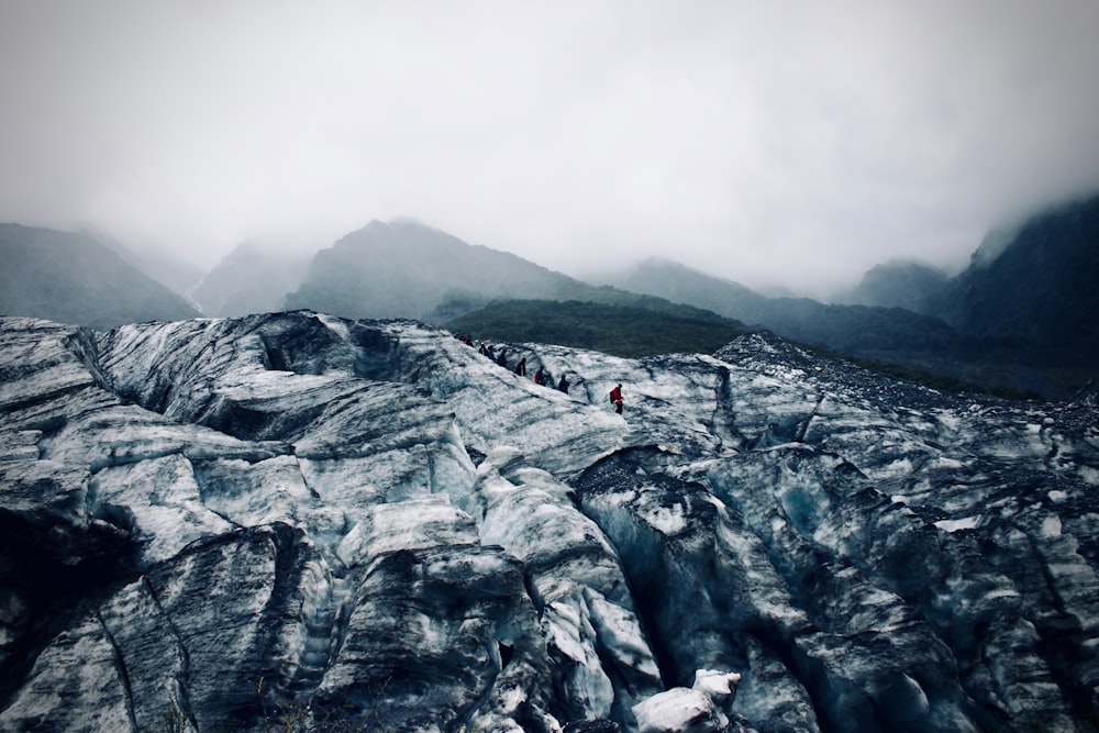 white and black mountains